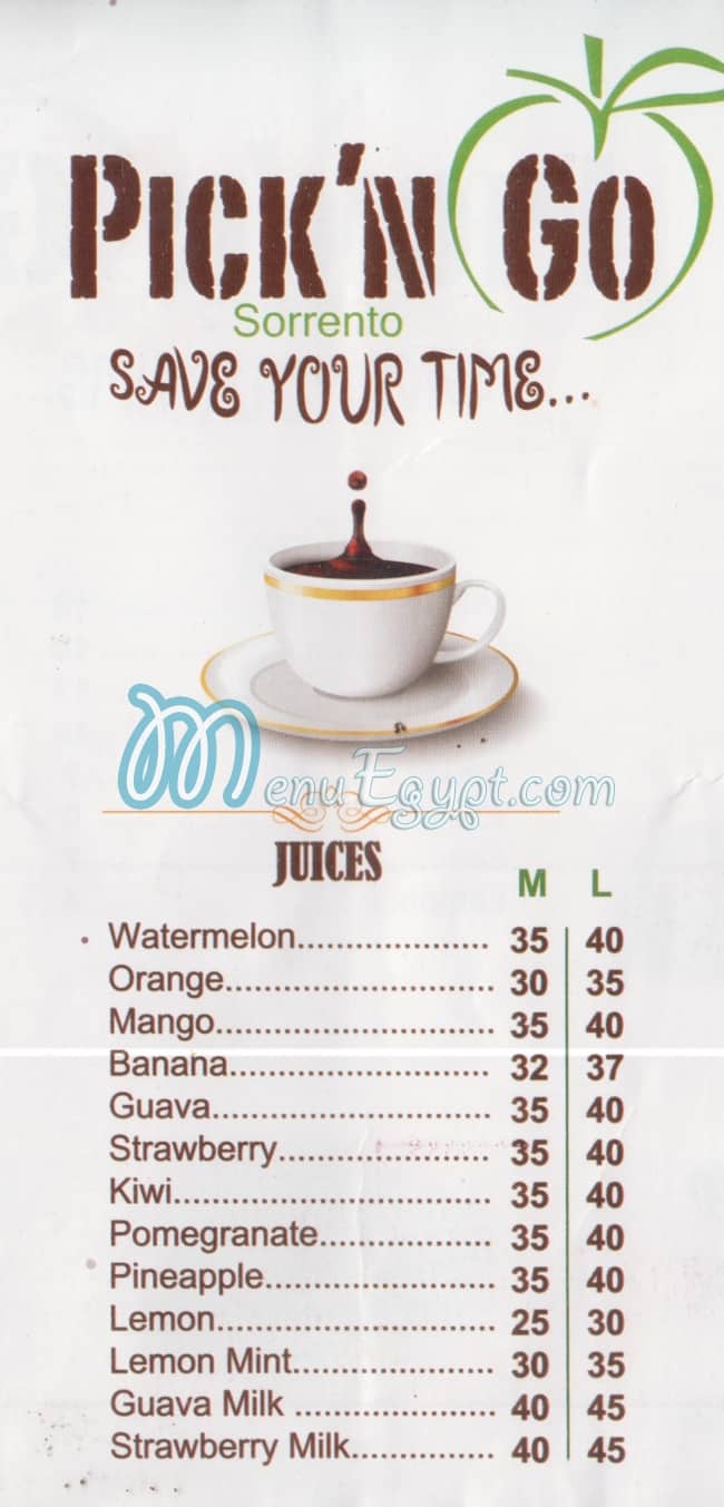 Pick N Go menu 2