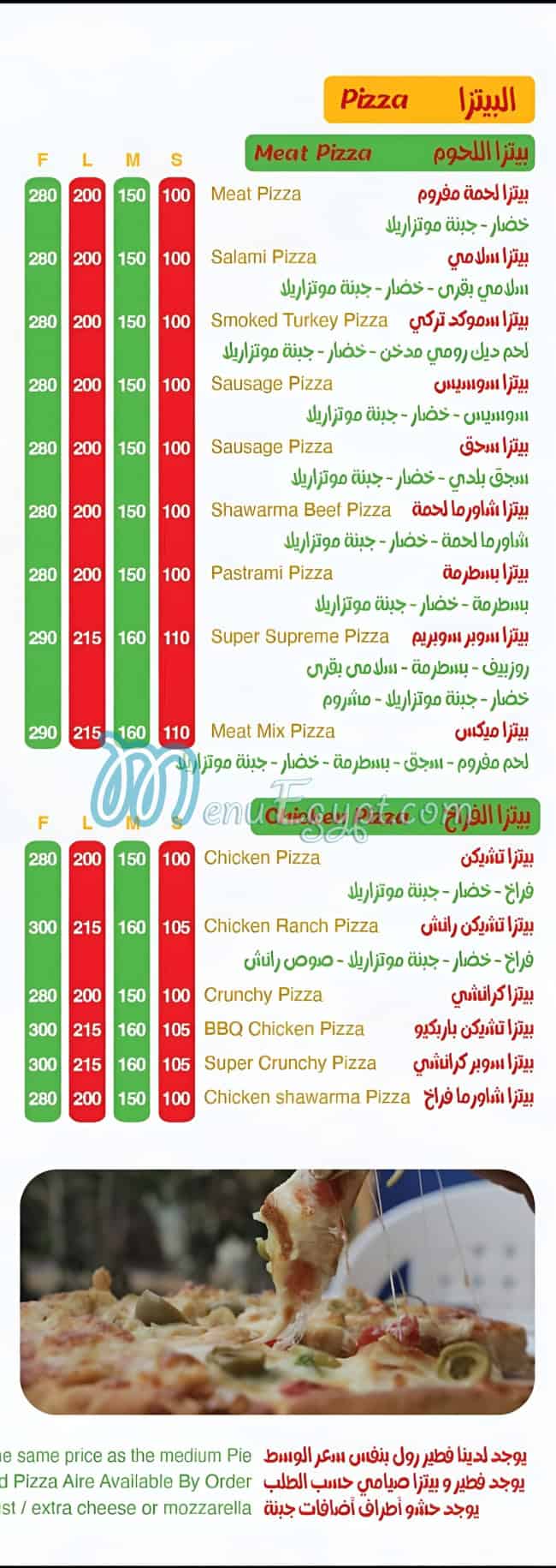 Pronto Pizza menu 1