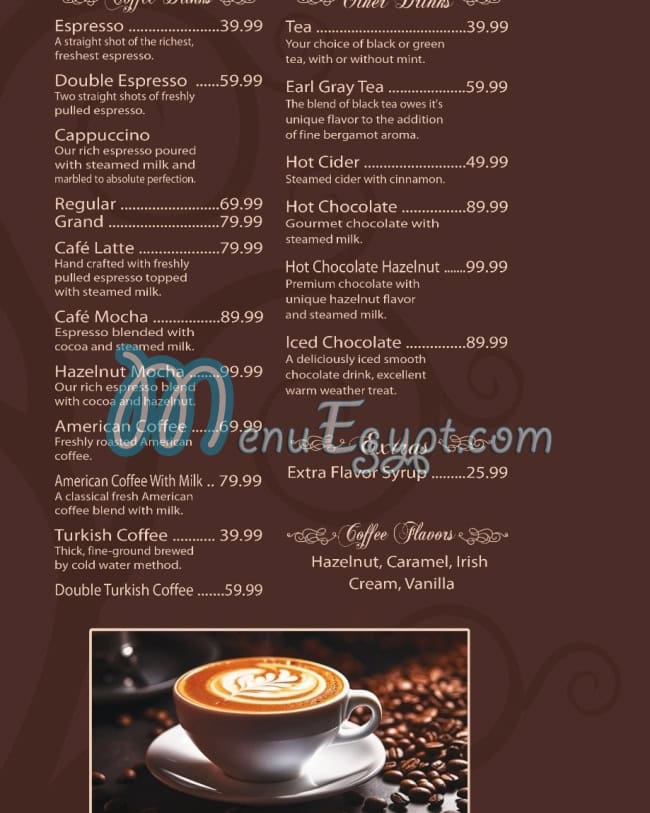 Roastery menu page 18 - prices