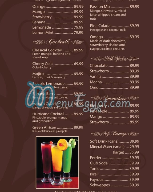 Roastery menu page 19 - prices