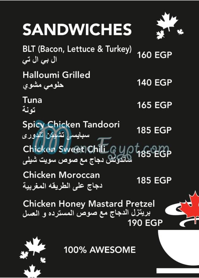 Second cup Cafe menu 16