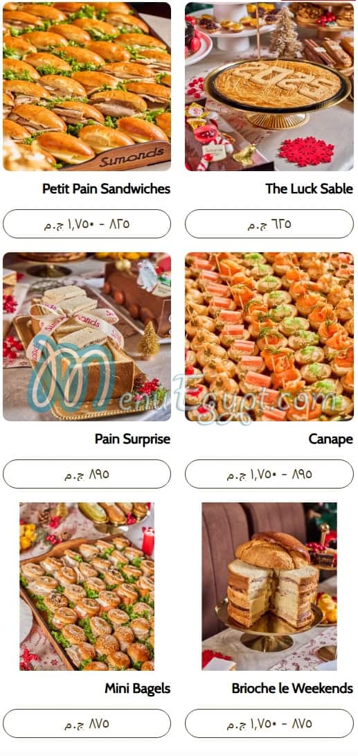 Simonds Bakery menu 11