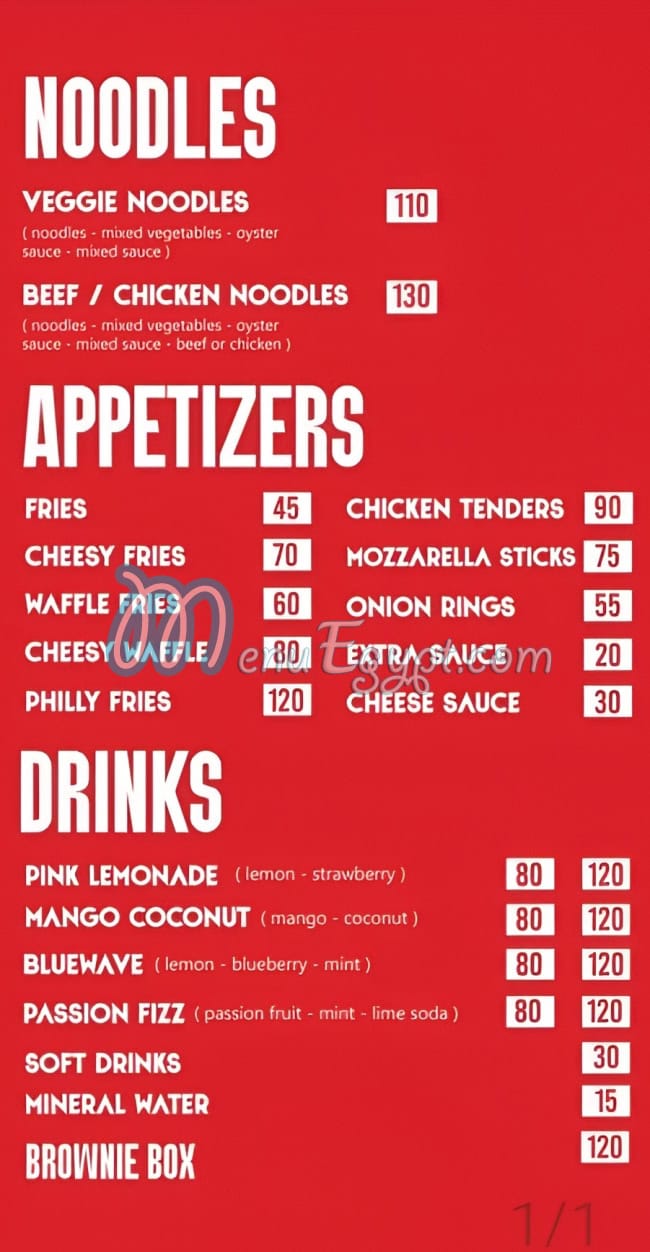 Sizzle burger menu 3