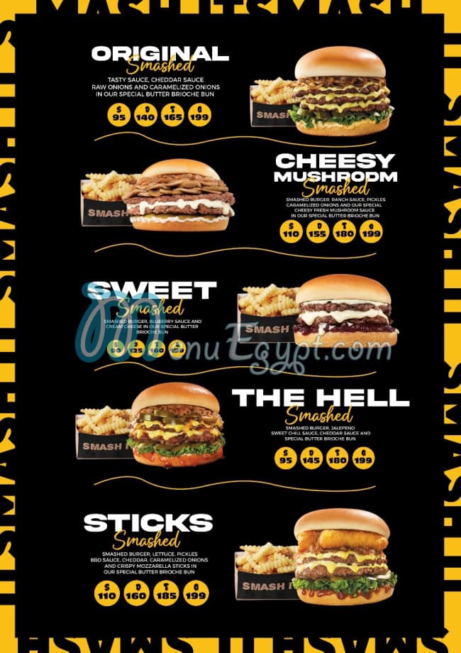 منيو سماش ات الاسكندرية صفحة 2 - الأسعار