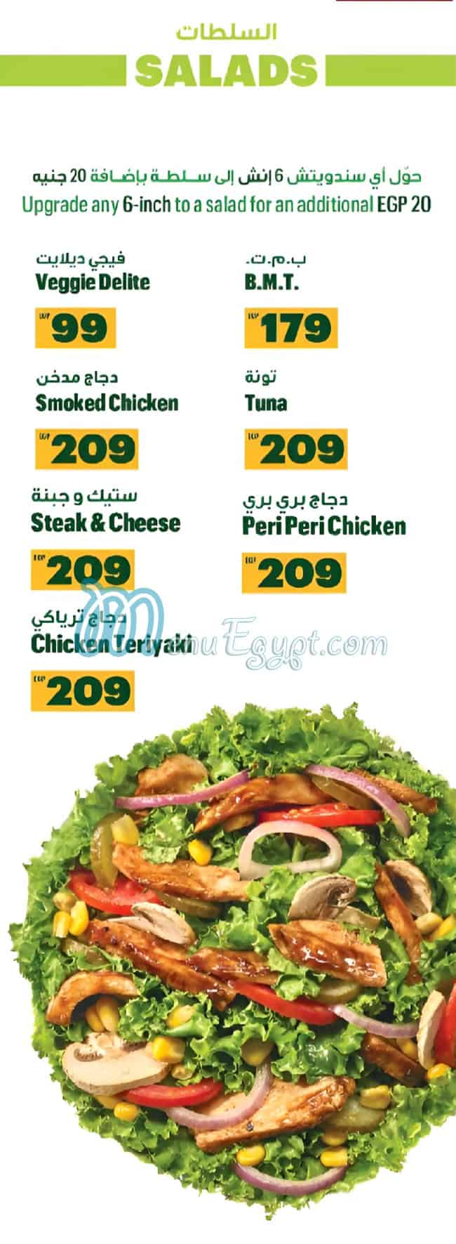 Subway menu 1