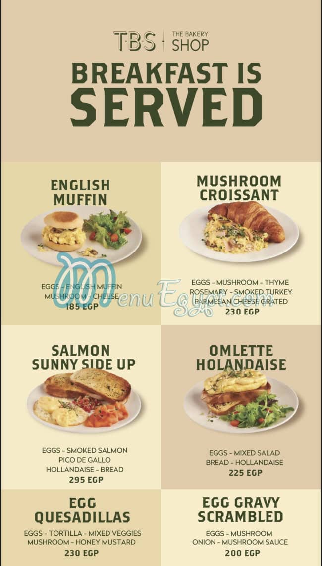 TBS-The Bakery Shop Food products menu 1