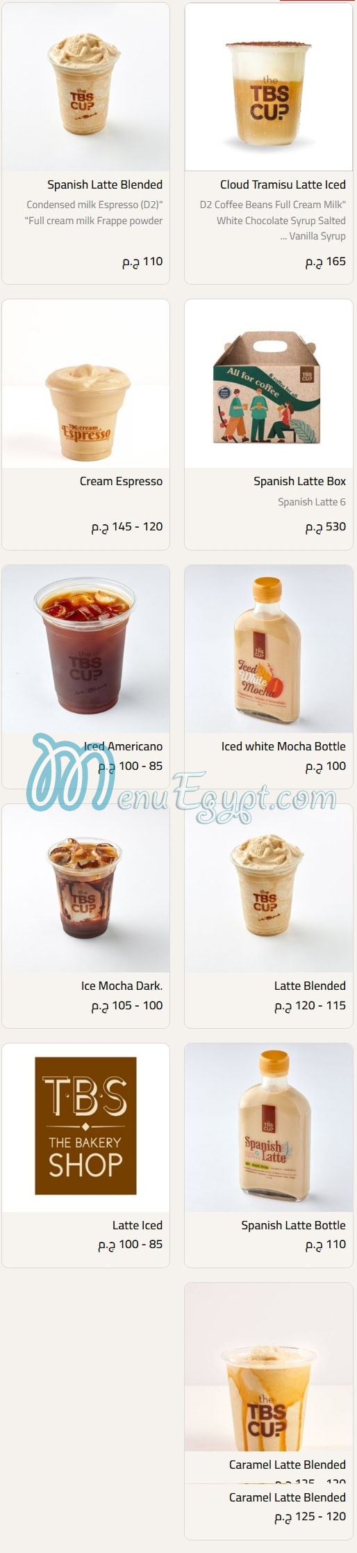 TBS-The Bakery Shop Food products menu page 11 - prices