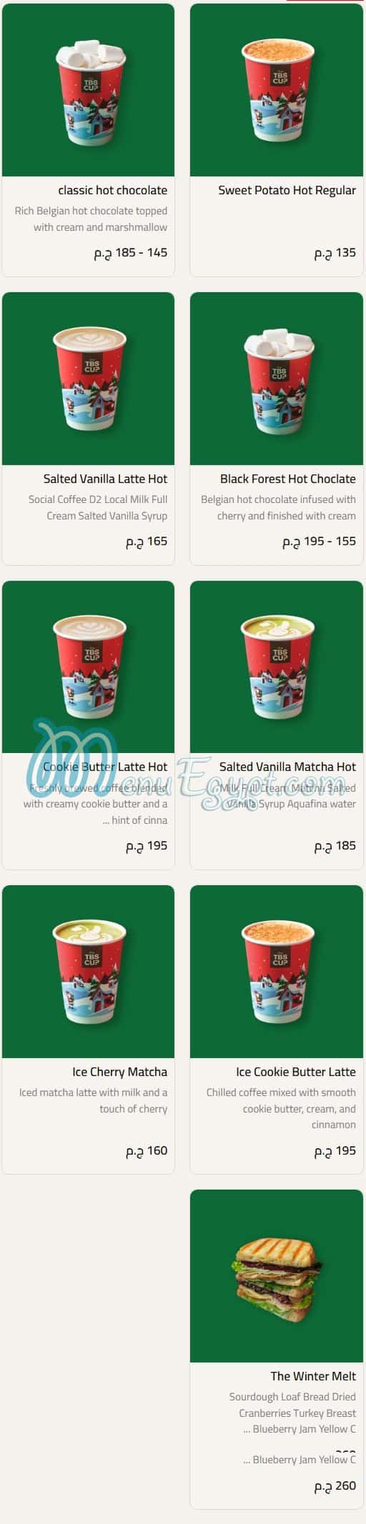 TBS-The Bakery Shop Food products menu page 15 - prices