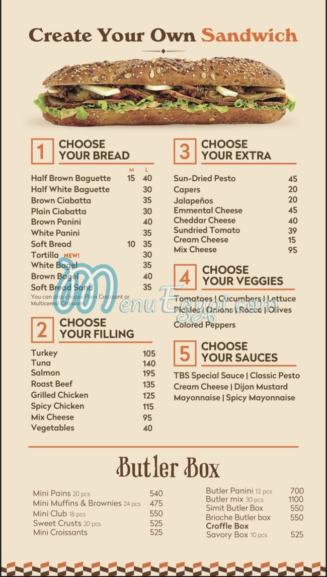 TBS-The Bakery Shop Food products menu 2