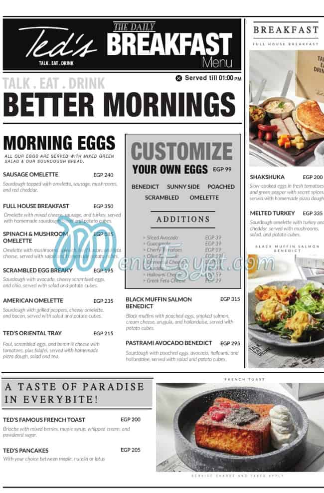 Teds menu 2