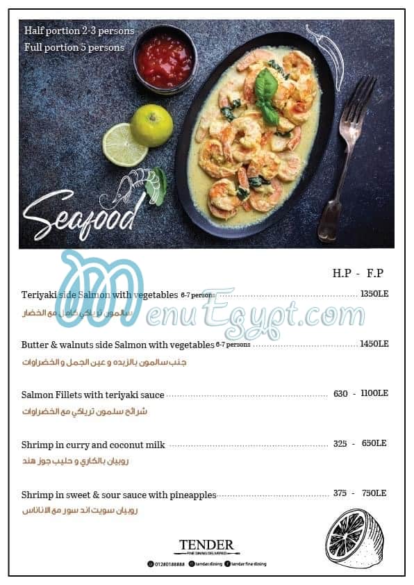 Tender fine dining menu 6