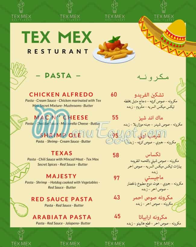 Tex Mex menu 2