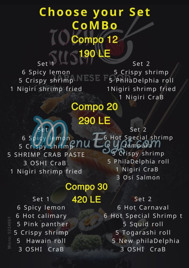 Tokyo sushi menu 8