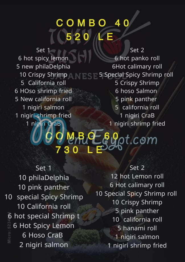 Tokyo sushi menu 9