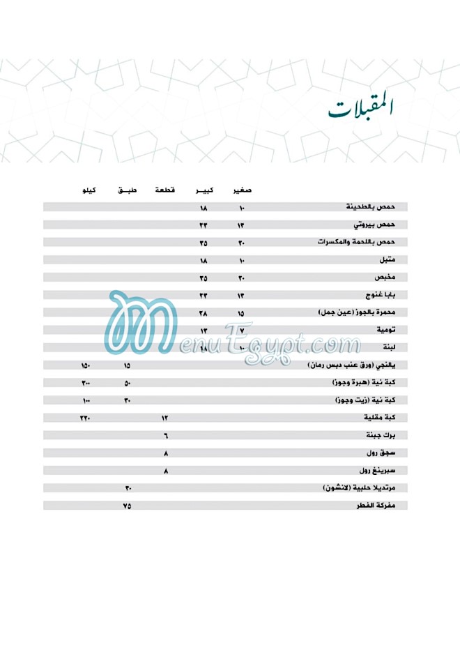 Zad El Kheir Restaurant menu 2